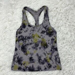 Lululemon Cool Racerback Short Tank Top *Nulu Radial Tie Dye Mauve Grey Multi